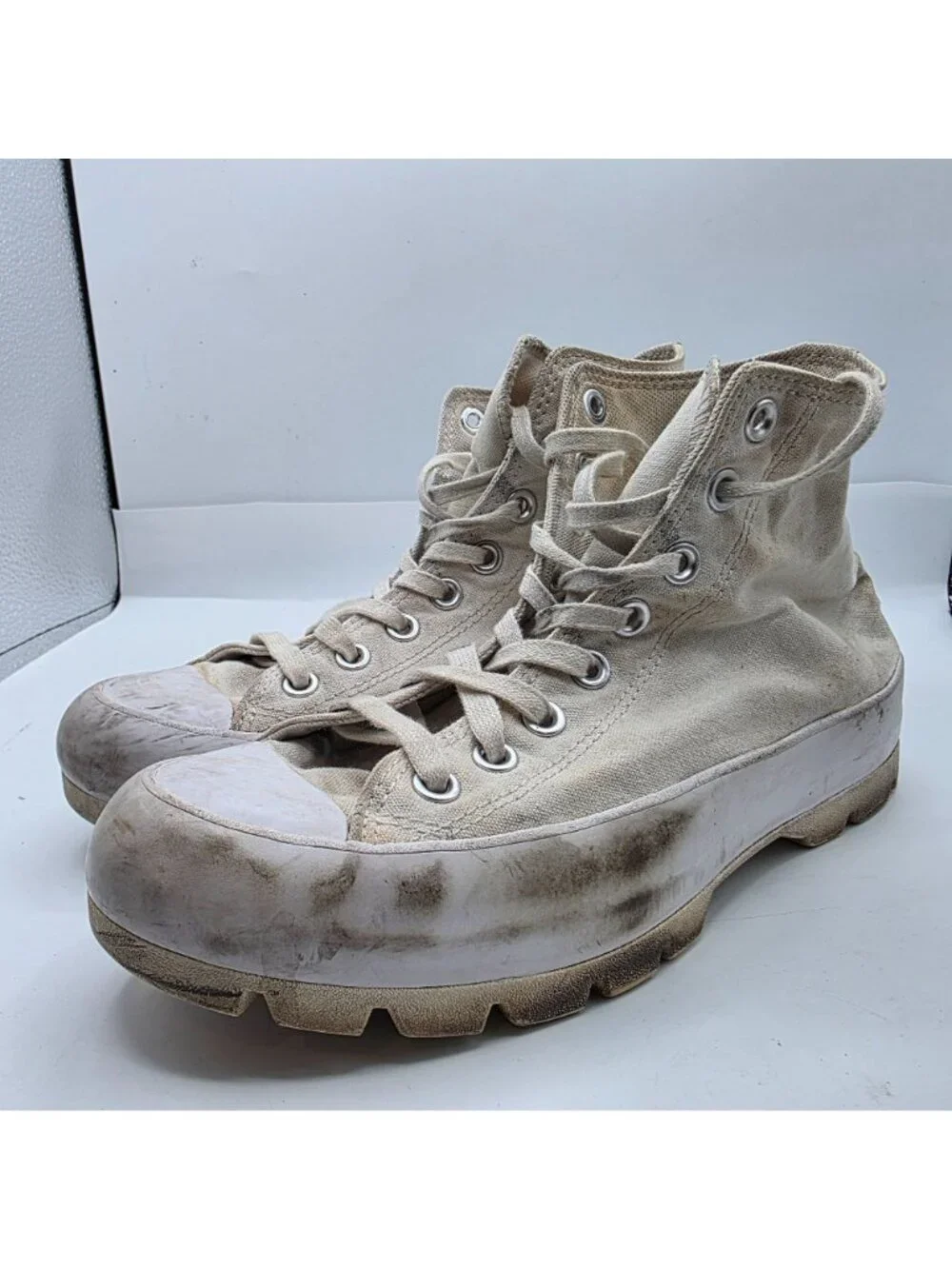 Converse Chuck Taylor All Star Lugged Hi Womens 9 Triple White Platform Shoes